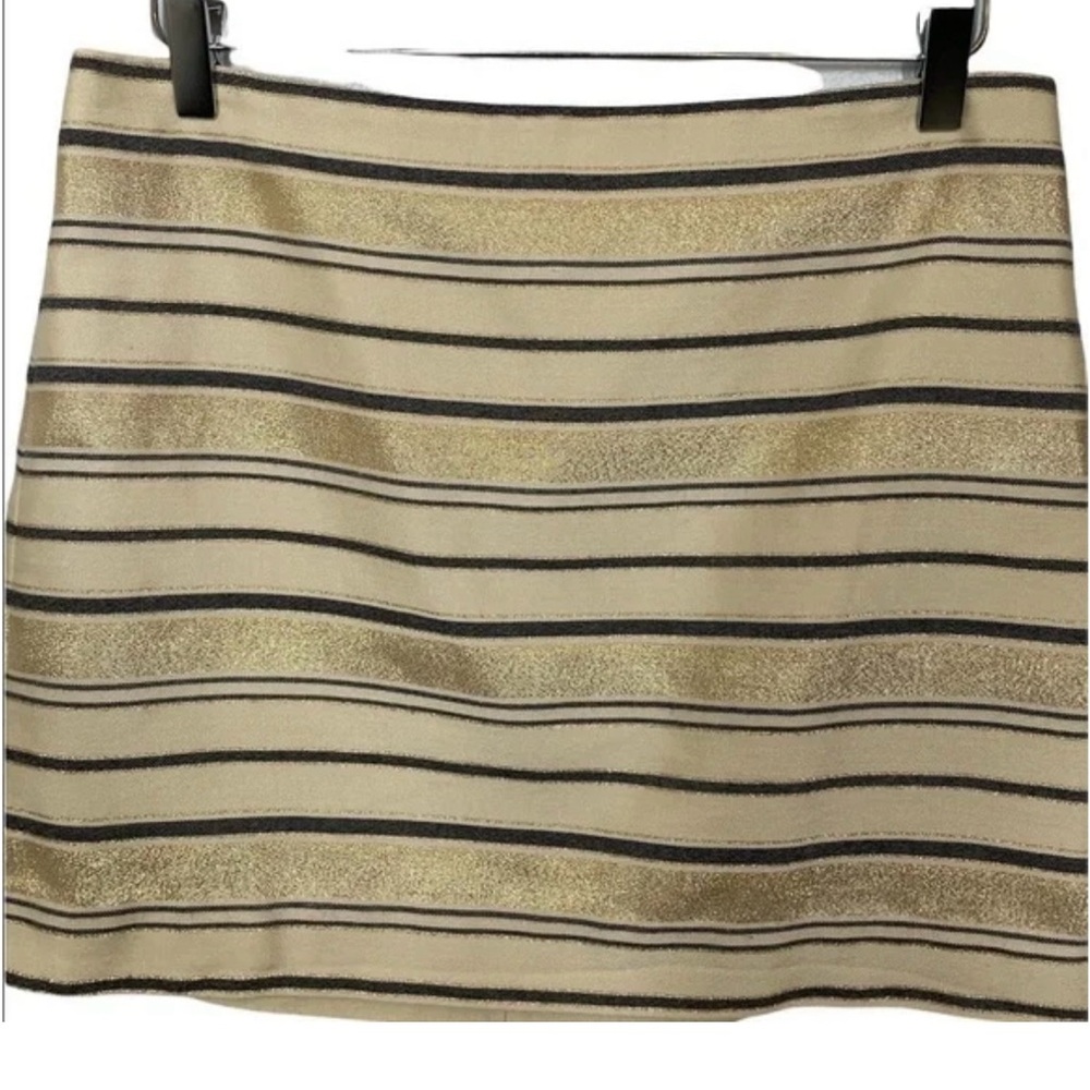 J. Crew Cream and Black A-Line Mini Skirt Casual